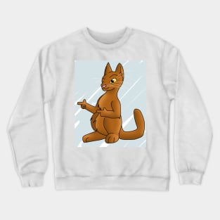 Winking Finger Guns Cat Crewneck Sweatshirt